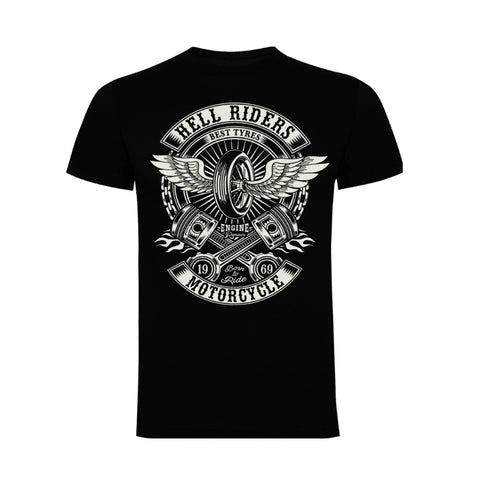 Hotrod 58 Biker Motorcycle Hell Riders Winged T-Shirt
